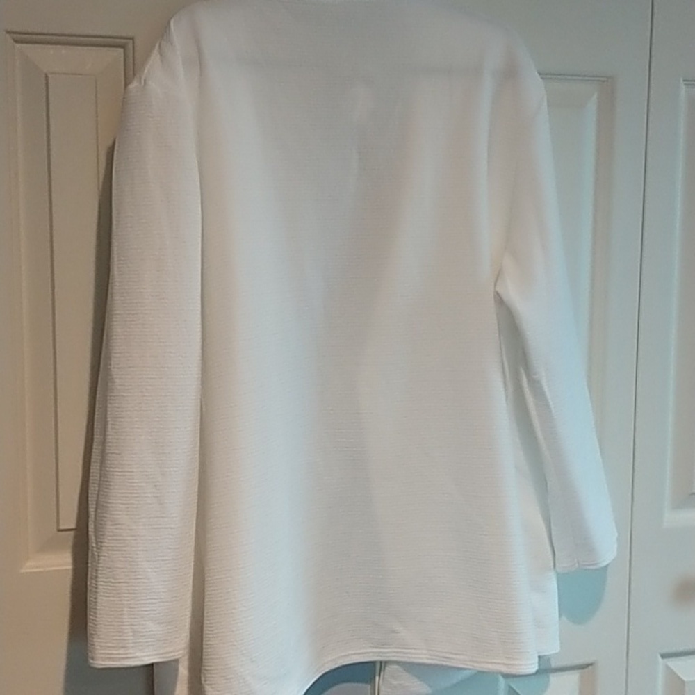 Boohoo Plus Size Textured Ribbed Ivory Blazer 22 - Picture 4 of 9